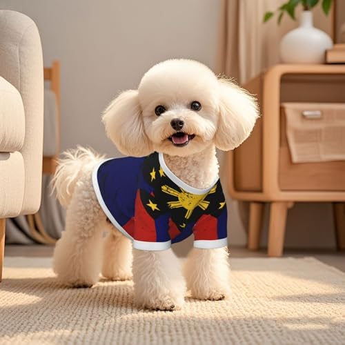 Philippines Flag Dog Shirt Pet Cotton T-Shirt Breathable Dog Clothes