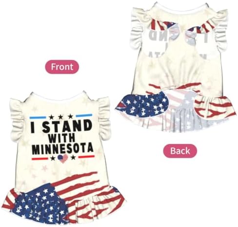 I Stand with Minnesota Cute Dog Dress Pet Dress Puppy Skirt Summer Pet Clothes for Puppy Small Cats Large