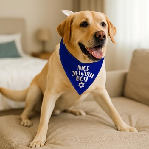 Nice Jewish Boy Pet Bandana, Jewish Pet Accessories Dog Scarf, Adjustable Comfortable Triangle Dog Scarf for Small Medium Dogs, Funny Pet Accessories
