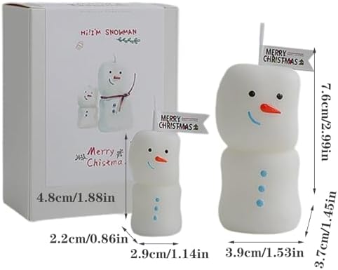 Snowman Christmas 2Pcs Soybean Wax Blend Long Time Fragrances Home Decoration Storage Friendly Snowman Holiday Set
