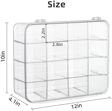 Tie Organizer Dividers Box, 16 Compartment Sock Underwear Drawer Organizer with Lid, Removable Divided Drawer Wardrobe Storage Box for Tie, Bra Storage (16-Cell)