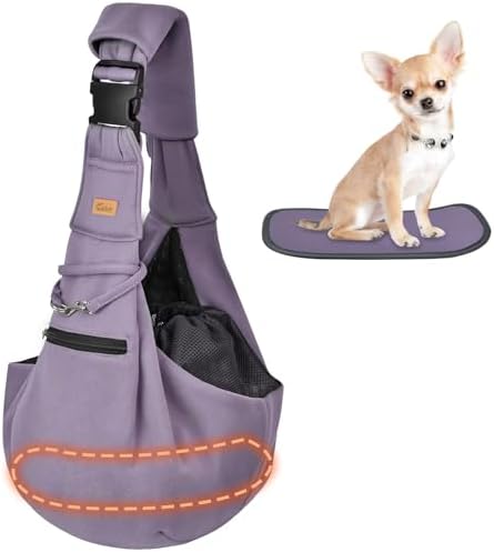 CUBY Dog and Cat Sling Carrier - Hands Free Reversible Pet Papoose Bag - Soft Pouch and Tote Design - Suitable for Puppy, Small Dogs Cats Outdoor