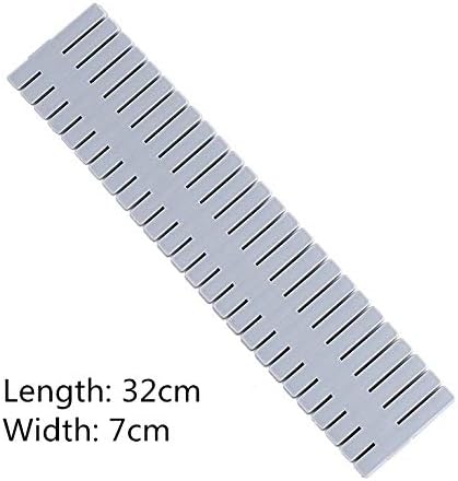 8pcs DIY Plastic Drawer Organizer Adjustable Drawer Dividers for Home Tidy Closet, Socks, Underwear, Office School Supplies, Kitchen Utensil Tools (Grey)