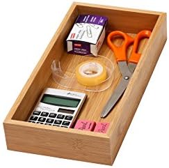 YBM HOME Bamboo Drawer Organizer Storage Box for Kitchen Drawer, Junk Drawer, Office, Bedroom, Children Room, Craft, Sewing, and Bathroom, 6x15x2 inch