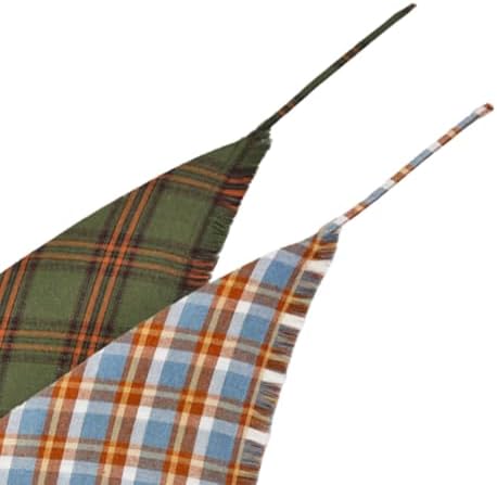 Fall Dog Bandana Autumn Thanksgiving Plaid Reversible Triangle Bibs Scarf