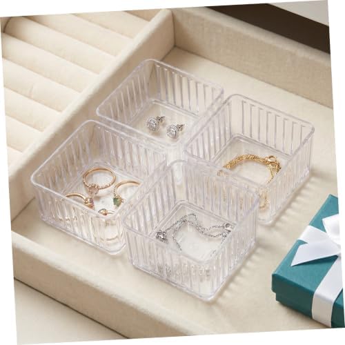 10pcs Plastic Drawer Organizer Bins Set with 4 Sizes, Stackable and Removable Dividers, Raised Edges, Easy to Pet Storage Trays for Vanity, Bathroom Counter, Cosmetics and Nail