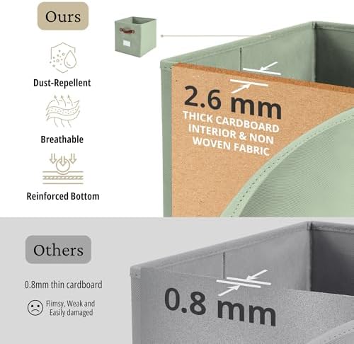 DECOMOMO Storage Bins, Cube Storage Bin with Labels