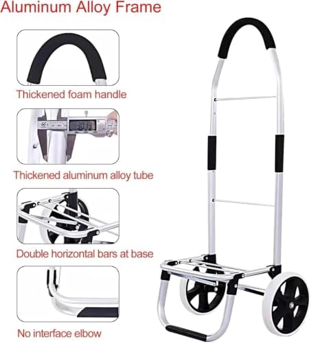 Grocery Shopping Cart on Wheels with Insulated Waterproof Bag and Collapsible Frame