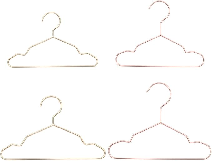 TOYANDONA 4pcs Iron Pet Clothing Hangers for Dog Clothes Lightweight and Sturdy Drying Rack Small and Medium Size Set for Organizing Pet Apparel Random Color