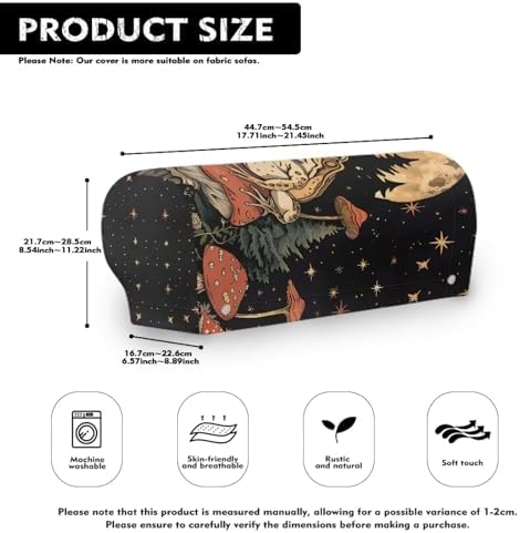 Goth Mushroom Frog Arm Covers for Couch Arm Chair Covers Set of 2 Scratch-Resistant Sofa Arm Covers Furniture Protector for Chairs and Sofas Home Decoration