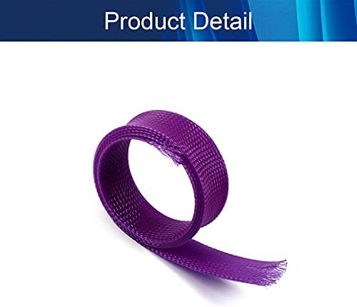 Jutagoss PET Expandable Braided Cable Sleeve, 3.28ft - 1 inch Purple Cable Management Sleeve, Wire Loom Tube Cord Protector for USB Cable, Power Cord, Audio Video and More, 1Pc
