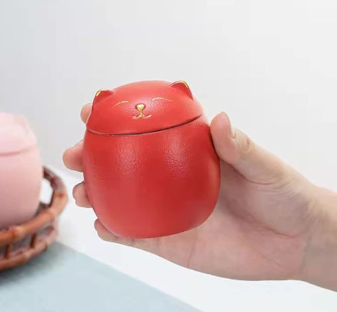 Ceramic Jar Cat Candy Dish Sugar Bowl Storage Jar Canister with Seal Lid