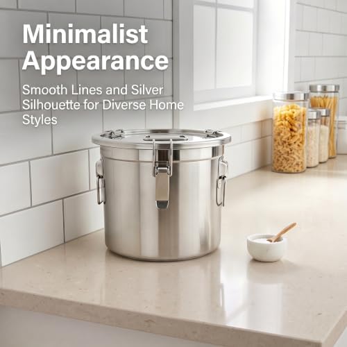 304 Stainless Steel Airtight Canister w/Lid(12L/3.17Gal)