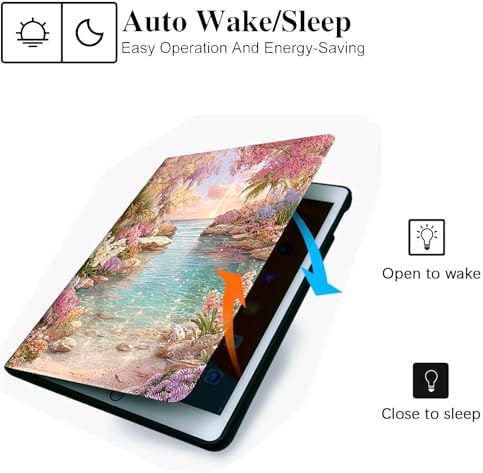 for Microsoft Surface Pro 7 Plus,Surface Pro 7/6/5/4 12.3" Tablet Case,Auto Wake/Sleep,Adjustable Stand Protective Cover - Dream Flower Sea