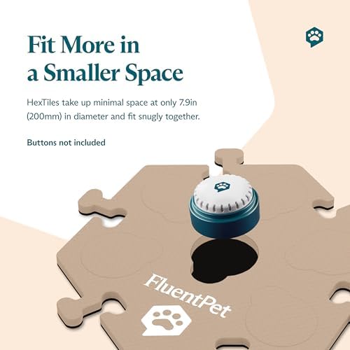 FluentPet Compact HexTiles | Accessory Dog and Cat Button Learning Kits,Can Hold Up to 6 Sound Buttons,Soft, Durable, and Non-Slip,Comes in 12 Colors (Medium Beige)