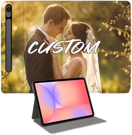 Custom Photo Personalized Flip Case for Samsung Galaxy Tab S9 FE 11 inch(2023),Model Code: SM-X510/X516B, Samsung Galaxy Tablet Customized Picture Text Leather Stand Cover Protective Case