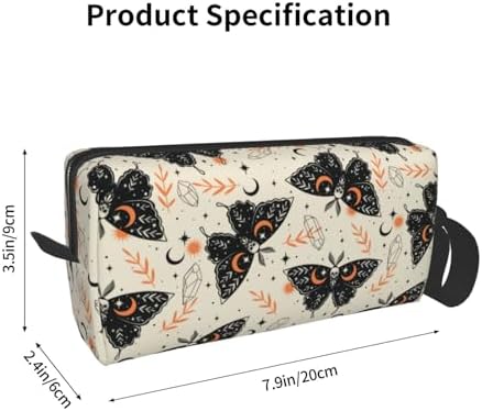 Gothic Witchy Butterfly Makeup Bag for Women | Small Travel Cosmetic Pouch with Zipper, Compact Makeup Organizer Bag for Purse, Toiletries, Skincare & Daily Essentials