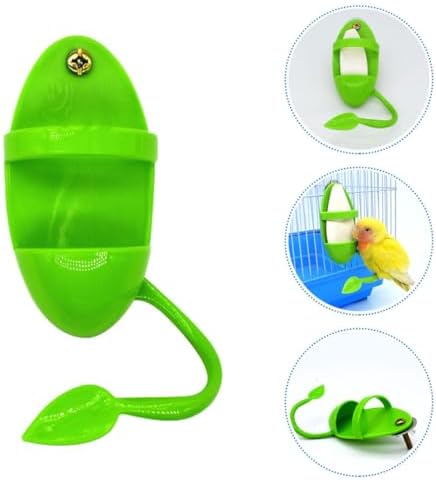 2pcs Parrot Cuttlebone Holder Bird Food Stand Plastic Cage Feeders Clips for Cockatiels Parakeets Pet Feeding Device for Calcium Supplement