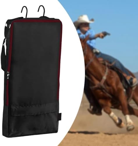 kowaku Bridle Bag,with 3 Prong Tack Rack Spacious Organizer Horse Tack Carry Bag, Horse Bridle Bag, for Harness, Bits, Headstalls, Black