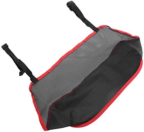 Car Seat Organizer Overhead Console Storage Net Bag with Adjustable Straps for Pet Barrier and Distracted Driving Prevention (Red)