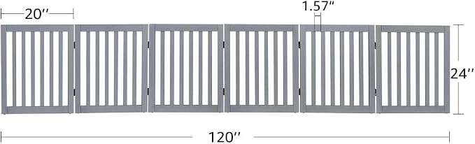 unipaws 120" Extra Wide Pet Gate and Pet Playpen Combination for Dog Cat | 24” Height Free Standing Dog Gate for Doorways, Stairs, Foldable Puppy & Room Divider, Indoor Use