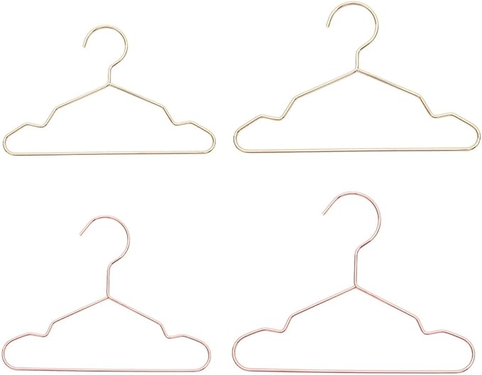 NUOBESTY 4pcs Iron Pet Clothes Hangers Set for Dog and Cat Apparel Lightweight and Sturdy Hanging Rack Organizer for Pet Clothes to Store and Display Random Color