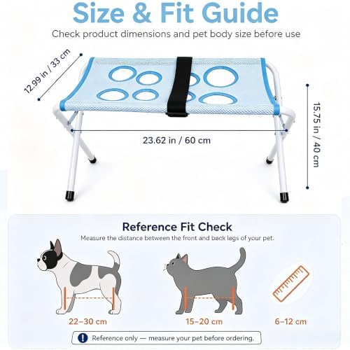 Foldable Pet Bathing Stand, Portable Dog Cat Shower Grooming Rack (Gray) | Folding Pet Bathing Stand, Supports Up to 44 Lbs, Ideal for Pet Bathing, Daily Care, Travel & Grooming