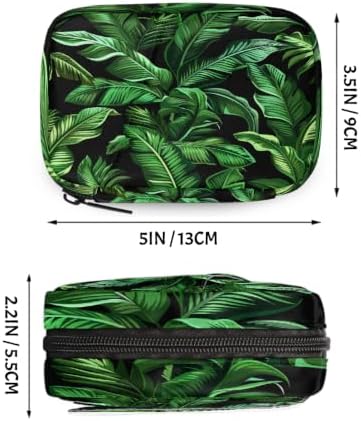 Travel Pill Organizer Tropical Green Leaf Pattern Small Pill Case