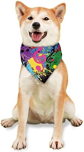Howilath Colorful Ink Splash Notes Bandana, Washable Dog Kerchief Scarf Accessories for Small to Large Dogs, Puppies & Cats