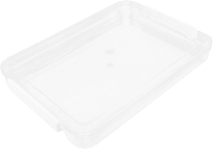 Tofficu Transparent File Organizer Box Desktop Document Holder for Cards and Photos Pet Material Neat Storage for Office Travel