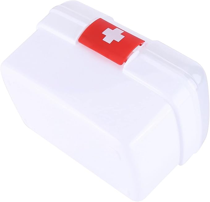 Eforcase Storage Organizer - Medicine Box Plastic First Aid Box Empty - Family Emergency Kit Medication Storage Organizer with Handle Medicine Cabinet Storage Pill Case Durable Organizer Box Bins