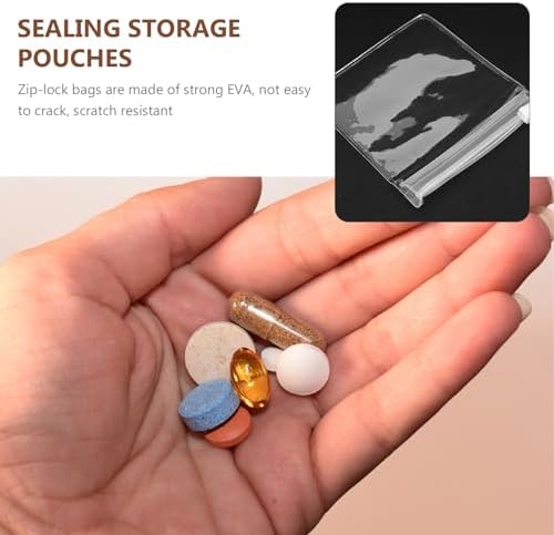 DOITOOL 24pcs Mini Eva Resealable Pills Bags Small Travel Medicine Pouches Sealing Storage for Daily Medication and Pet Pills