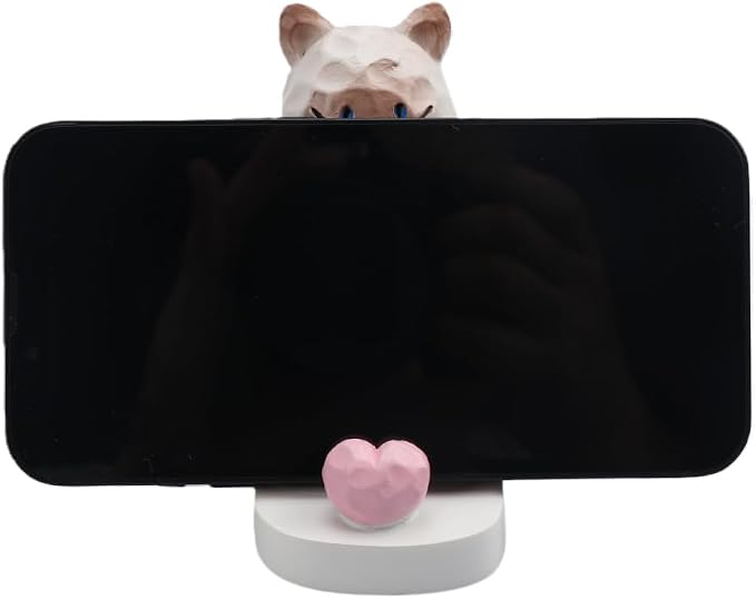 Cute Kitten Phone Stand Adorable Sitting Cat Phone Holder Cartoon Animal Mobile Holder Tablet Stand Cat Desk Ornament