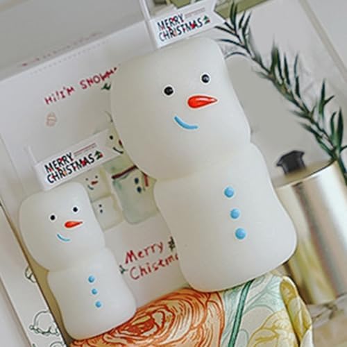 Snowman Christmas 2Pcs Soybean Wax Blend Long Time Fragrances Home Decoration Storage Friendly Snowman Holiday Set