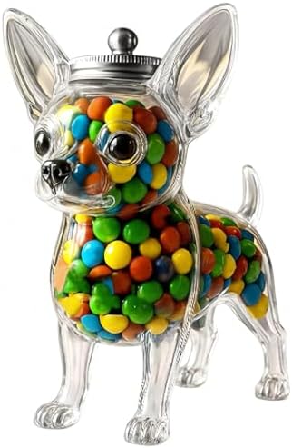 Chihuahua Candy Jar, Dog Cookie Jar, Dog Themed Glass Snacks Jars, With Secure Lid For Storing Coffee Pet Treats Kitchen Organizers Airtight Jars With Lid
