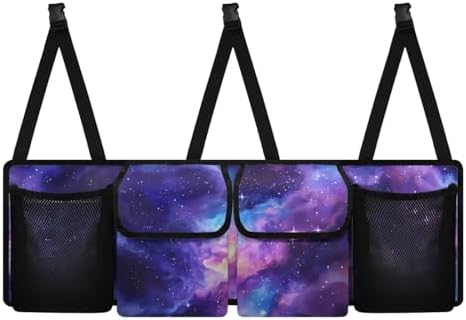 Starry Sky Hanging Trunk Organizer Car Back Seat Storage with 4 Large Pockets Foldable Automotive Interior Accessories for Sedans MPV SUV Jeep Trucks Van