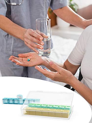 Large Monthly Pill Organizer 28 Day Medication Organizer Storage by Week,Extra Large Compartments Dust-Proof Pill Case Medication Reminder Travel Container for Vitamins/Fish Oil/Supplements