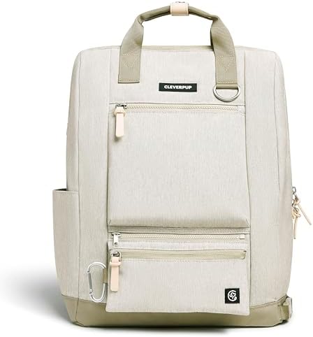 Cleverpup Porter 2-in-1 Dog Gear Travel Backpack - 10 Pockets, Sand