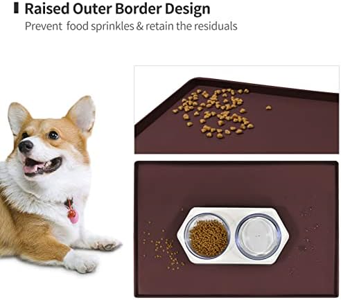 Silicone Dog Food Mat Waterproof Pet Feeding Tray for Large Dogs