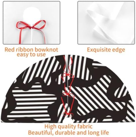 Christmas Tree Skirt, Soft Polyester Xmas Tree Skirts with Ribbon Ties, Rustic Farmhouse Holiday Party Decorations Illustration of Seamless Abstract Pattern 30"