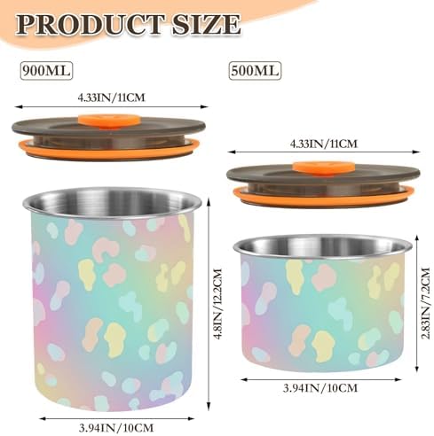 Colorful Polka Dot Pattern Coffee Canister with Lid Airtight Food Storage Containers 17oz Stainless Steel Canisters Kitchen Food Organizer for Beans, Cereal, Pasta, Flour, Sugar, Snacks