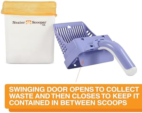 Neater Pet Brands Neater Scooper XL Cat Litter Scoop, 195 Refill Bags – Extra-Large Capacity Mess-Free Cat Litter Scooper with Bag for Large & Multiple Cats, Spill-Proof Litter Box Scooper with Holder