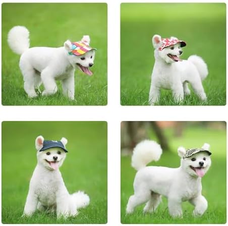 Leconpet Baseball Caps Hats with Neck Strap Adjustable Comfortable Ear Holes for Small Medium and Large Dogs in Outdoor Sun Protection (M, Orange)