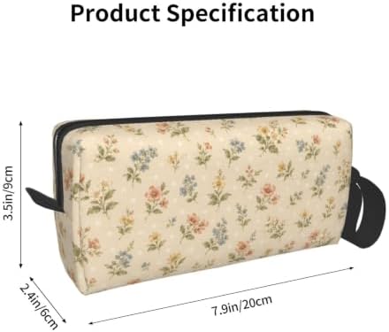 Small Floral Small Makeup Bag for Women, 600D Oxford Travel Pouch | Small Floral Cosmetic Pouch with Double-Sided Print and Foam Padding for Women, Travel, Gym, Weekend Trips and Daily