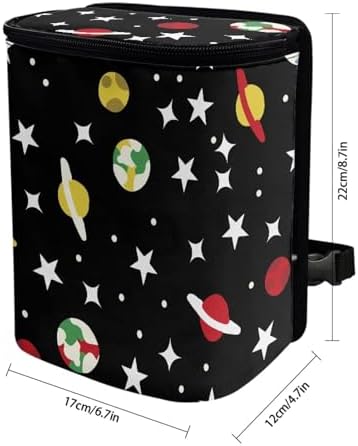 Car Rubbish Storage Reusable Car Trash Can for SUVs Vans, Cars Trash Bag Bin Hanging Automotive Sedan Garbage Cans Leak Proof Vehicle Trash Can, Planet Star