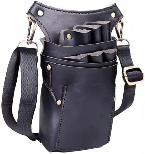 Scissor Pouch for Stylist Essentials Tools Bag, PU Leather Salon Hair Professional Scissors Holster for Hairdressers with Shoulder Belt