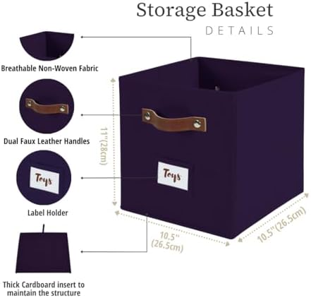 DECOMOMO Storage Bins, Cube Storage Bin with Labels