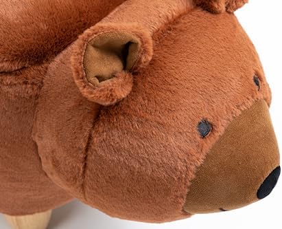 Home 2 Office Bear Ottoman for Kids' Bedroom, Playroom, Nursery, and Living Room, Animal Ottoman with Storage, Footstool for Kids, Brown Bear