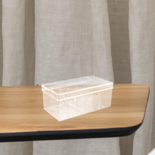 TOYANDONA Cable Management Box with Lid for Phone Charger and Paper Clips, Multi-grid Pet Desk Cord Organizer Storage Case for Office and Home Use