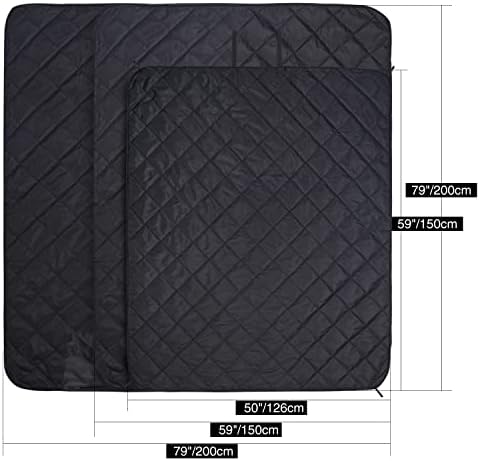 REDCAMP Large Camping Blanket with Sherpa Lining, Black 79"x59" | Cold Weather Warm Thick Outdoor Blanket Comfy Foldable & Windproof for Camping Stadium,Car,Picnics,Pet,Trip,Machine Washable